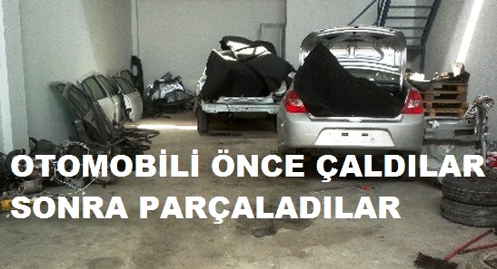 caldiklari otomobili parcalarken yakalandilar